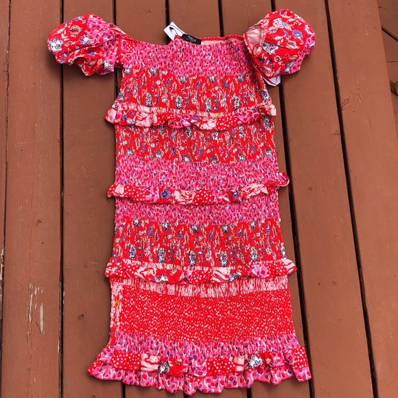 ASOS ruffled body-hugging, off the shoulder dress - Picture 1 of 3